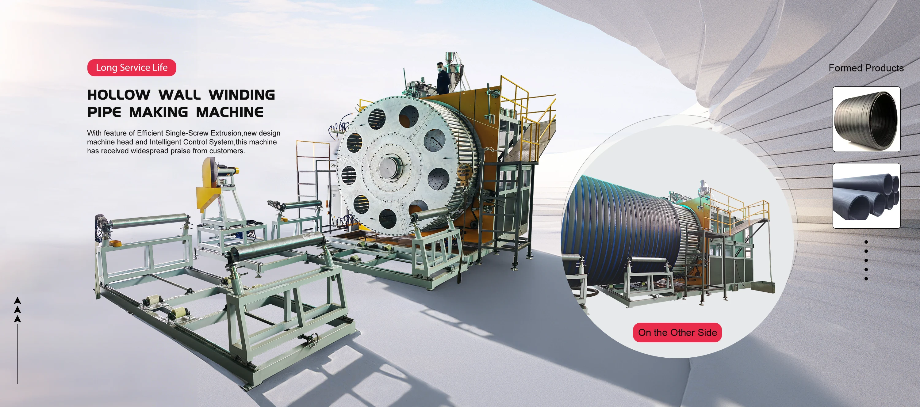 Nhà sản xuất máy ống cuộn tường rỗng